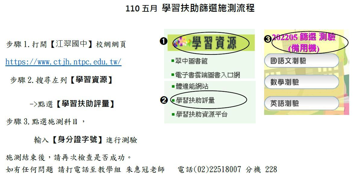 110五月 學習扶助篩選施測流程