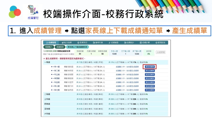 電子成績單學校操作說明